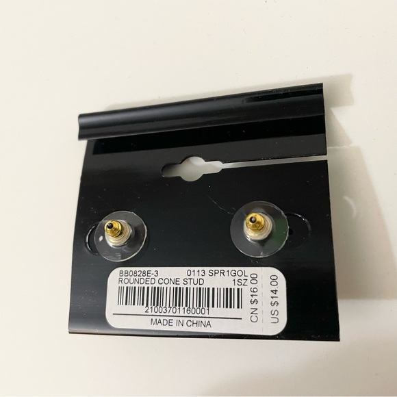 Bebe Rounded Cone Stud Gold Earrings - Picture 6 of 9